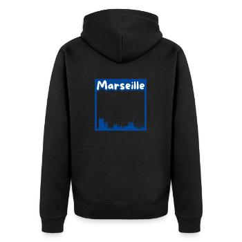 Ville de Marseille - Veste à capuche bio Premium Unisexe - noir - Dos - Nico (187cm)