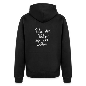 Wie der Vater so der Sohn - Unisex Premium Bio Zip Hoodie - Schwarz - Hinten - Nico (187cm)