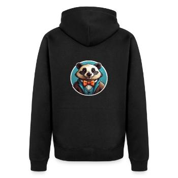 Funny Panda Bear - Unisex Premium Organic Zip Hoodie - black - Back - Nico (187cm)