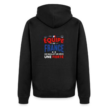 équipe de France un maillot un rêve une fierté - Veste à capuche bio Premium Unisexe - noir - Dos - Nico (187cm)