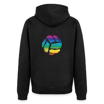 Volleyball Vintage - Unisex Premium Bio Zip Hoodie - Schwarz - Hinten - Nico (187cm)