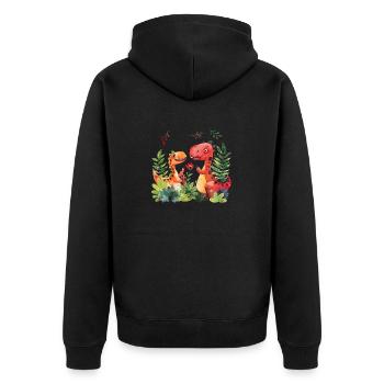 Why are dinosaurs so popular with children? - Unisex Premium Organic Zip Hoodie - black - Back - Nico (187cm)