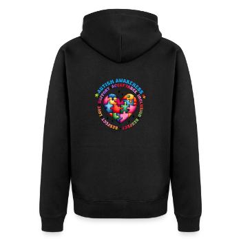 Autisme Super-héros Soignant Puzzle Enfants Anormaux - Veste à capuche bio Premium Unisexe - noir - Dos - Nico (187cm)