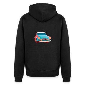 Vieille voiture abstraite - Veste à capuche bio Premium Unisexe - noir - Dos - Nico (187cm)