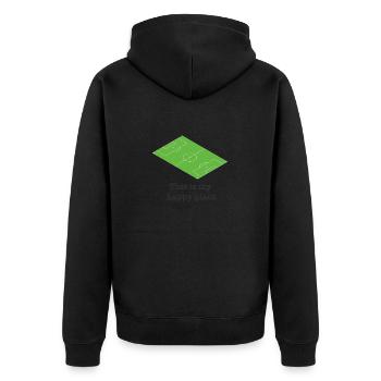 Football carré vert drôle de dicton - Veste à capuche bio Premium Unisexe - noir - Dos - Nico (187cm)