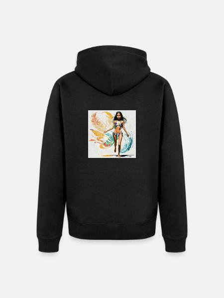 Surfeuse hawaïenne - Veste à capuche bio Premium Unisexe - noir