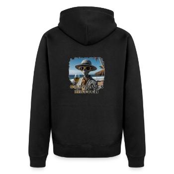 Gray lives matter - Version 1 - Unisex Premium Bio Zip Hoodie - Schwarz - Hinten - Nico (187cm)