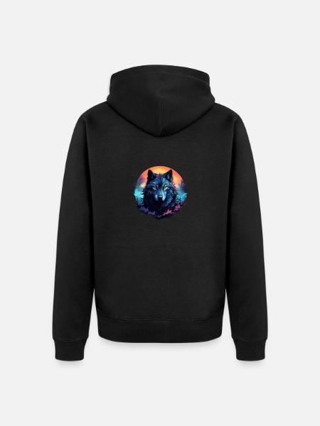 Dark Wolf - Unisex Premium Organic Zip Hoodie - black