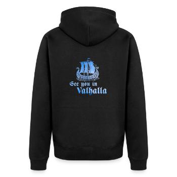 Viking Boat Rendez-vous au Valhalla 1 - Veste à capuche bio Premium Unisexe - noir - Dos - Nico (187cm)