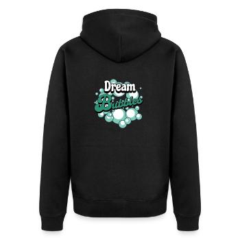 Traum Blasen - Unisex Premium Bio Zip Hoodie - Schwarz - Hinten - Nico (187cm)