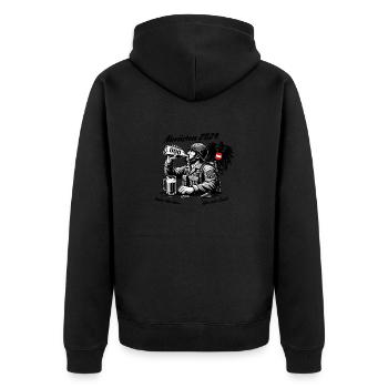Disarmament of the Armed Forces - Unisex Premium Organic Zip Hoodie - black - Back - Nico (187cm)