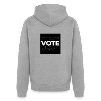 Just Vote Election Design - Unisex Premium Organic Zip Hoodie - heather grey - Back - Nico (187cm)
