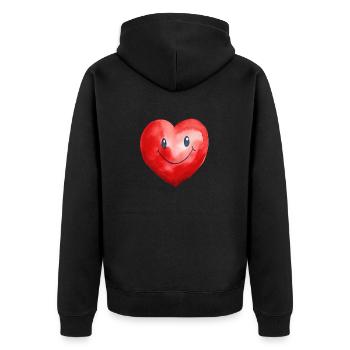 Cœur aquarelle - Veste à capuche bio Premium Unisexe - noir - Dos - Nico (187cm)