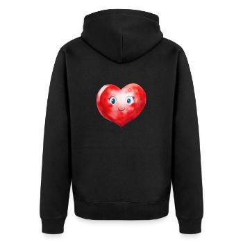 Cœur aquarelle - Veste à capuche bio Premium Unisexe - noir - Dos - Nico (187cm)