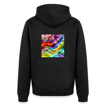 Modern Radiance - Abstract Painting - Unisex Premium Organic Zip Hoodie - black - Back - Nico (187cm)