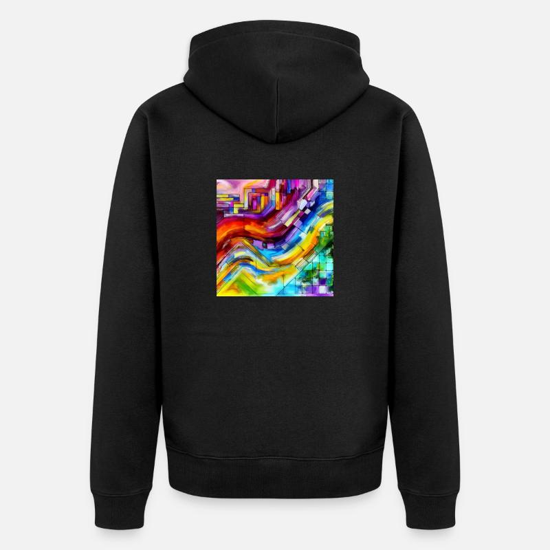 Éclat moderne - Peinture abstraite - Veste à capuche bio Premium Unisexe - noir