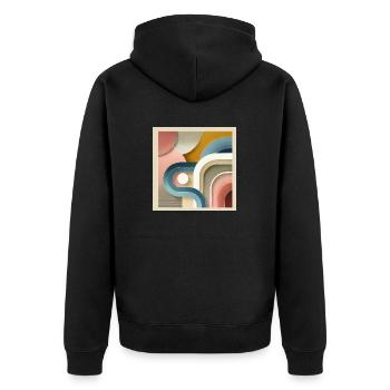 Pastel Symphony - Abstract Painting - Unisex Premium Organic Zip Hoodie - black - Back - Nico (187cm)