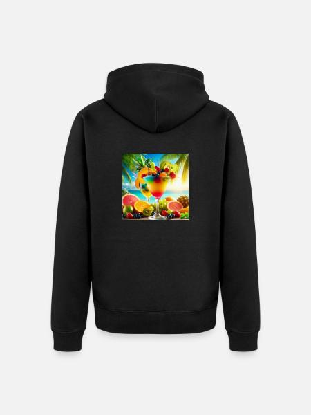 Tropical fruit cocktail. - Unisex Premium Organic Zip Hoodie - black
