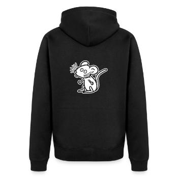 Rat Mouse - Unisex Premium Organic Zip Hoodie - black - Back - Nico (187cm)