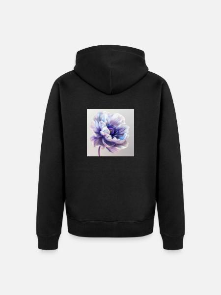 Purple Macro 5 - Unisex Premium Organic Zip Hoodie - black