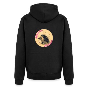 Majestic Animals: Cute Little Hedgehog - Unisex Premium Organic Zip Hoodie - black - Back - Nico (187cm)