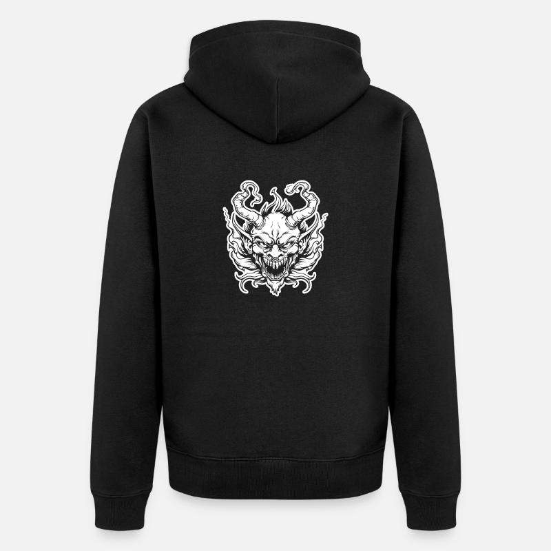 Teufel Dämon Satan - Unisex Premium Bio Zip Hoodie - Schwarz