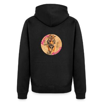 Majestic Animals: Stalking Tiger - Unisex Premium Organic Zip Hoodie - black - Back - Nico (187cm)