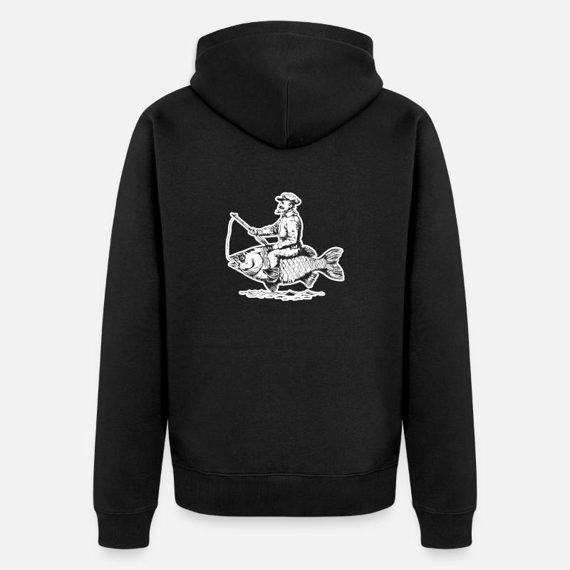 Pêche à la ligne - Veste à capuche bio Premium Unisexe - noir
