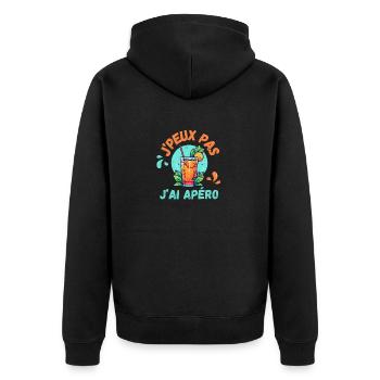 J’PEUX PAS JAI APÉRO - Veste à capuche bio Premium Unisexe - noir - Dos - Nico (187cm)