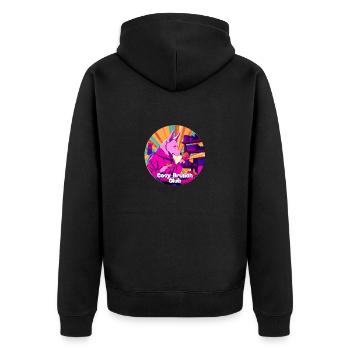 Cosy Brunch Club - Unisex Premium Bio Zip Hoodie - Schwarz - Hinten - Nico (187cm)