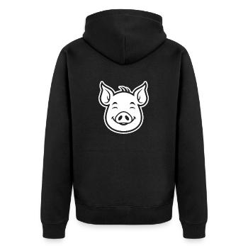 Cochon Cochon - Veste à capuche bio Premium Unisexe - noir - Dos - Nico (187cm)