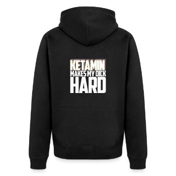 Ketamine Shirt - Unisex Premium Organic Zip Hoodie - black - Back - Nico (187cm)