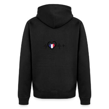 battement de cœur france - Veste à capuche bio Premium Unisexe - noir - Dos - Nico (187cm)
