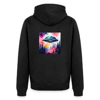 Coloré OVNI - Veste à capuche bio Premium Unisexe - noir - Dos - Nico (187cm)