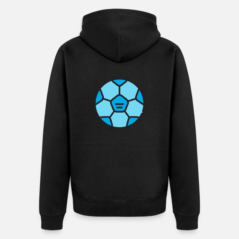 Fußball - Unisex Premium Bio Zip Hoodie - Schwarz