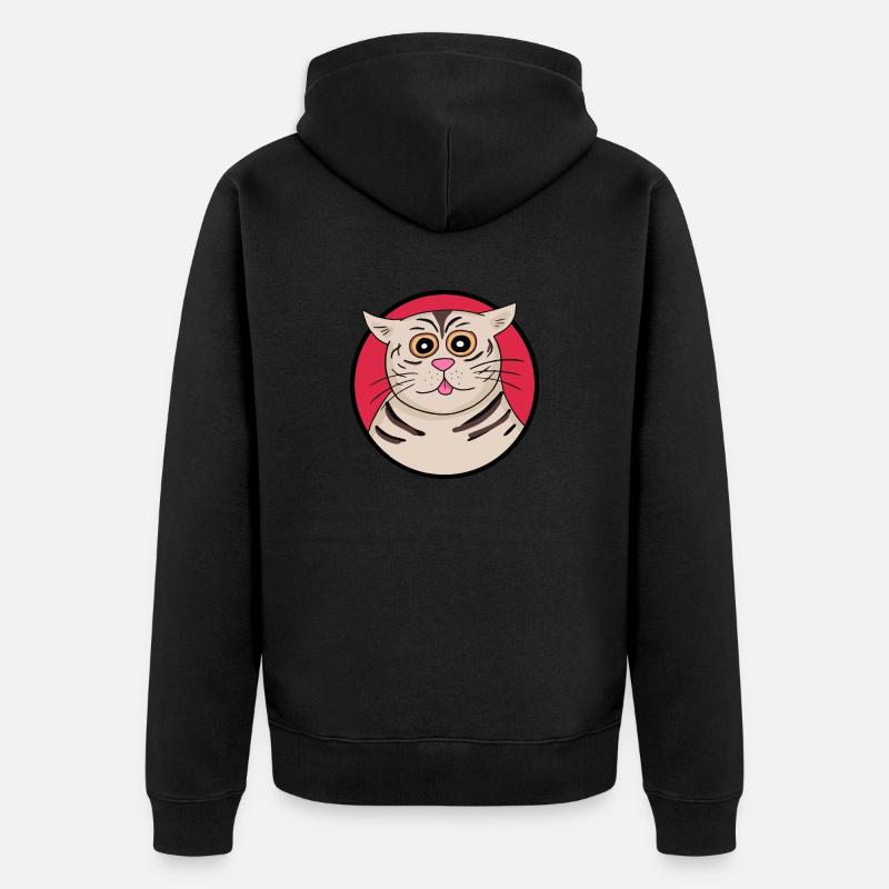 Chat étrange - Veste à capuche bio Premium Unisexe - noir