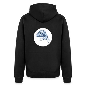 snail with shadow scribble art - Unisex Premium Bio Zip Hoodie - Schwarz - Hinten - Nico (187cm)