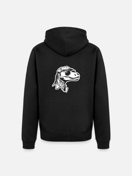 Dino Dinosaurier - Unisex Premium Bio Zip Hoodie - Schwarz