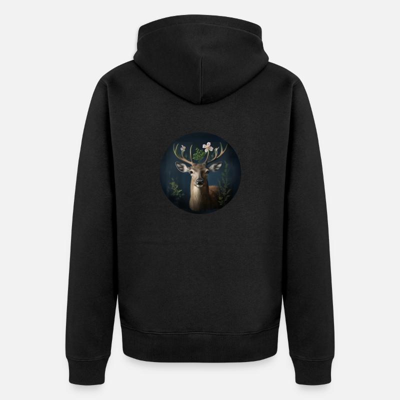 Vert cerf - Veste à capuche bio Premium Unisexe - noir