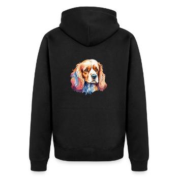 Cocker américain Épagneul Aquarelles - Veste à capuche bio Premium Unisexe - noir - Dos - Nico (187cm)