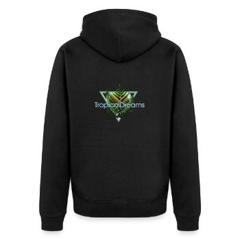Tropical Dreams - Unisex Premium Bio Zip Hoodie - Schwarz - Hinten - Nico (187cm)
