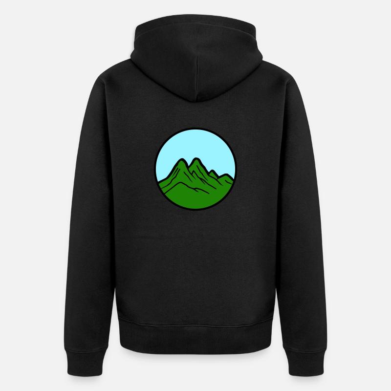 berge 2 - Unisex Premium Bio Zip Hoodie - Schwarz