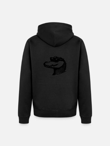 Crocodile Alligator - Unisex Premium Organic Zip Hoodie - black