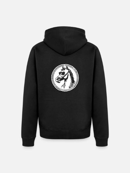 Pferd Pferde Pferdekopf - Unisex Premium Bio Zip Hoodie - Schwarz