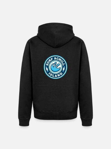 Surf Achill Island - Unisex Premium Organic Zip Hoodie - black