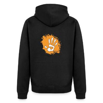 Petroglyph - Stay Human! - Unisex Premium Bio Zip Hoodie - Schwarz - Hinten - Nico (187cm)