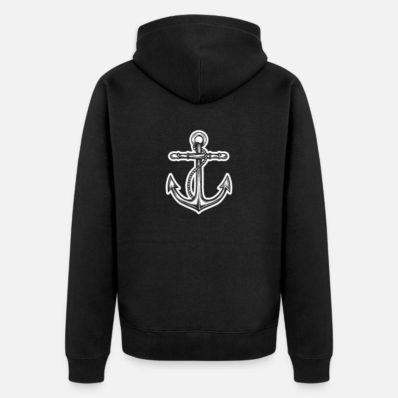Anker - Unisex Premium Bio Zip Hoodie - Schwarz