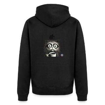 Ne me parle pas(Jamais avant mon café) - Veste à capuche bio Premium Unisexe - noir - Dos - Nico (187cm)