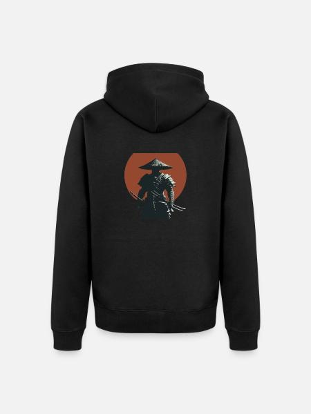 Samurai - Unisex Premium Organic Zip Hoodie - black
