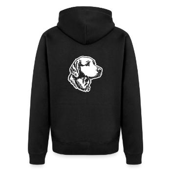 Golden Retriever Dog Dogs - Unisex Premium Organic Zip Hoodie - black - Back - Nico (187cm)